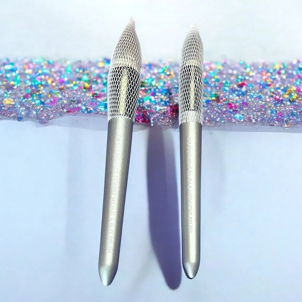 Belle En Argent Bronze & Buff Brush Duo - 2 brush set - MSRP $62 NWOB